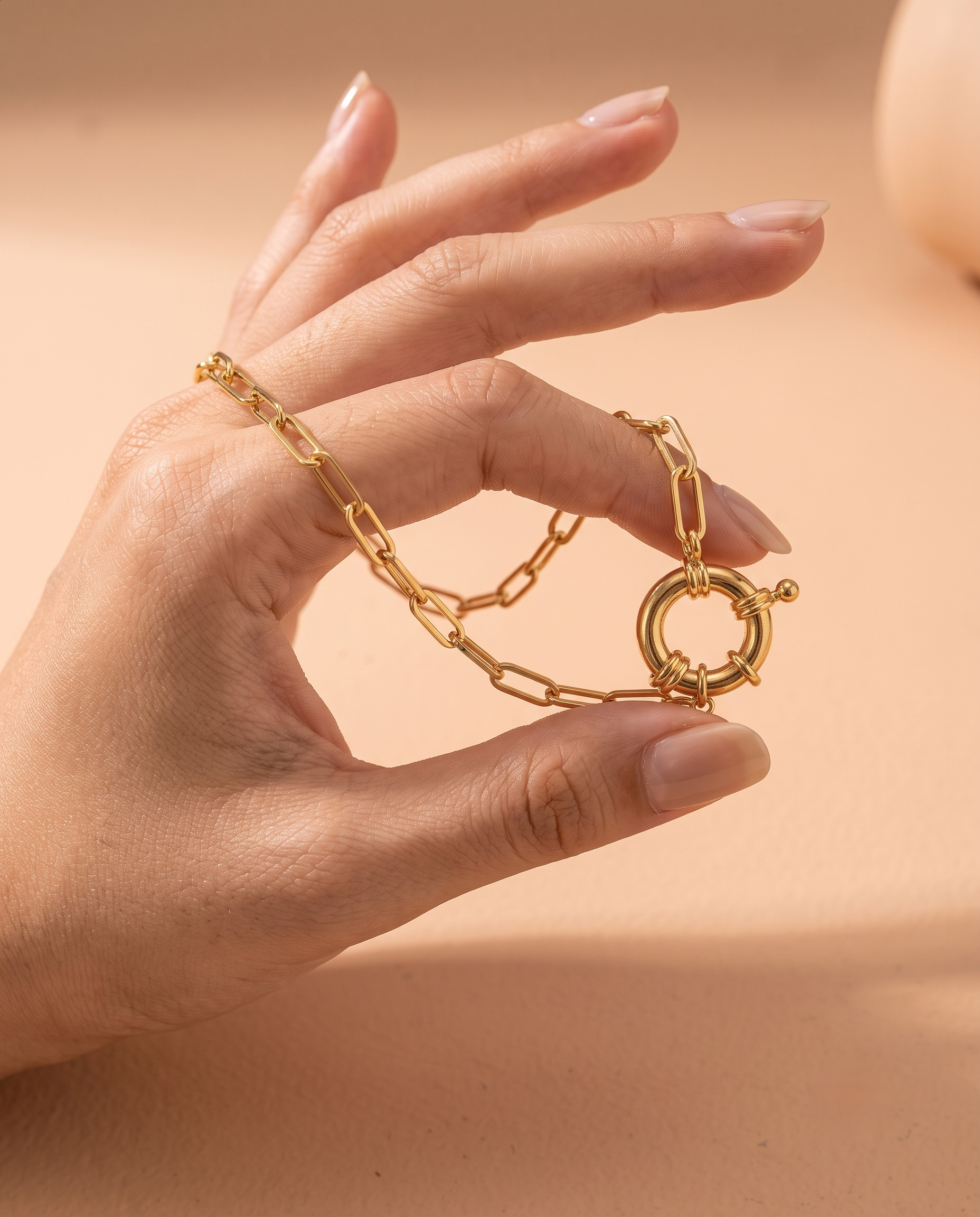 Aurora Paperclip Chain Necklace – Gold Plated Toggle Clasp | Anti-Tarnish | Waterproof