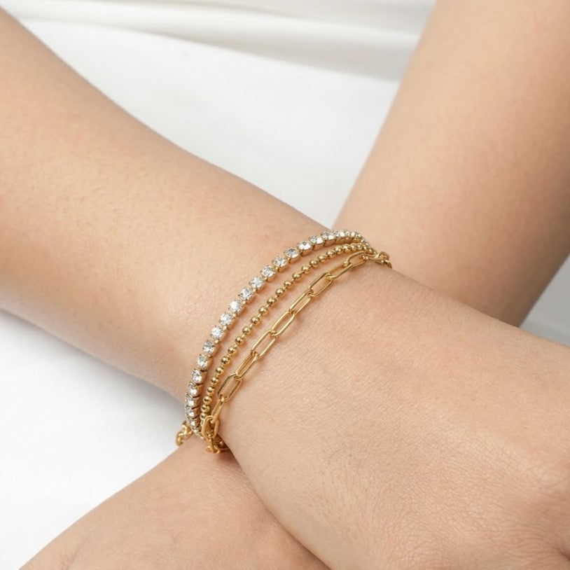 Three Layered Gold Bracelet