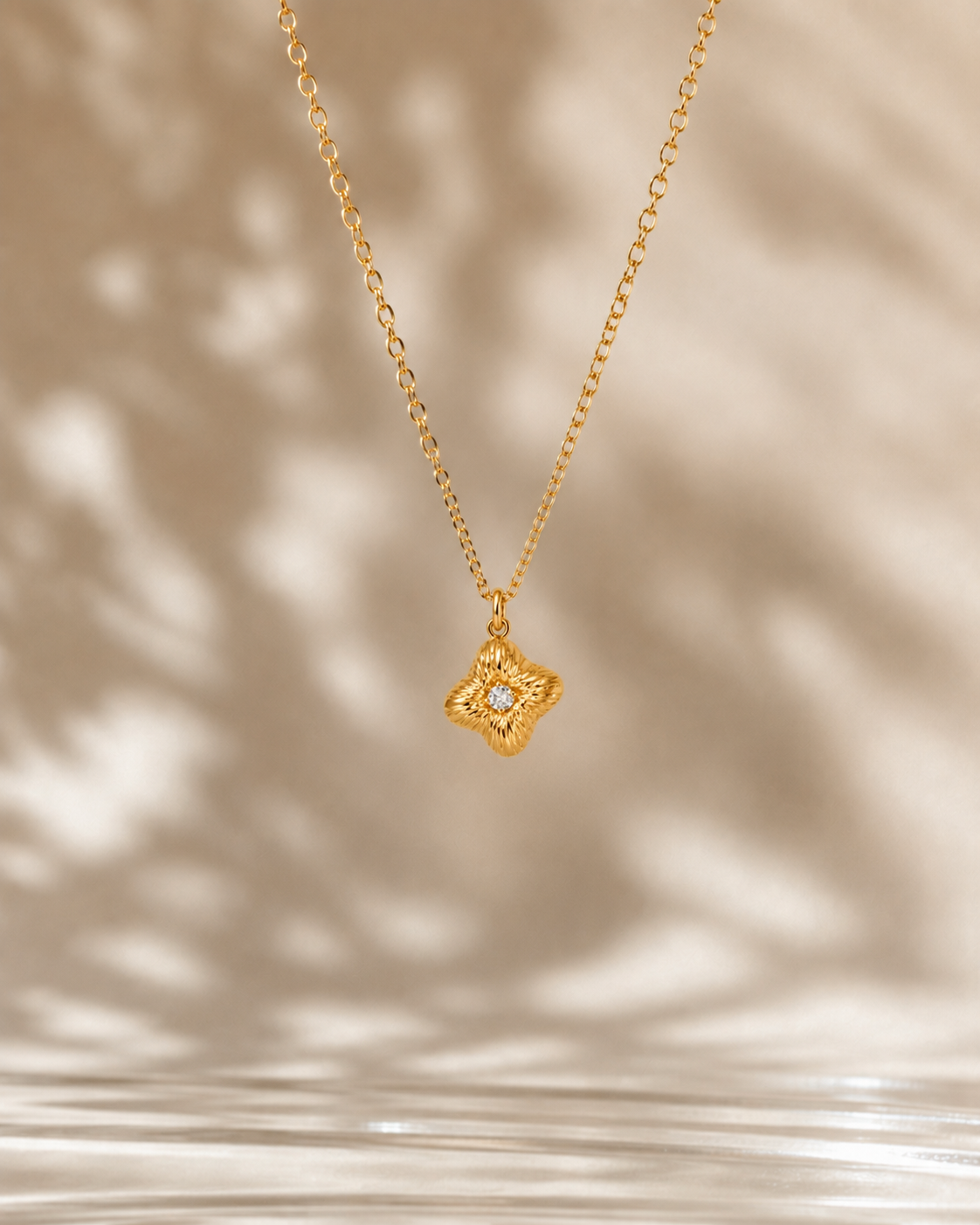 Bloom Diamond Flower Pendant Necklace – 18K Gold Vermeil | Floral Pendant Necklace