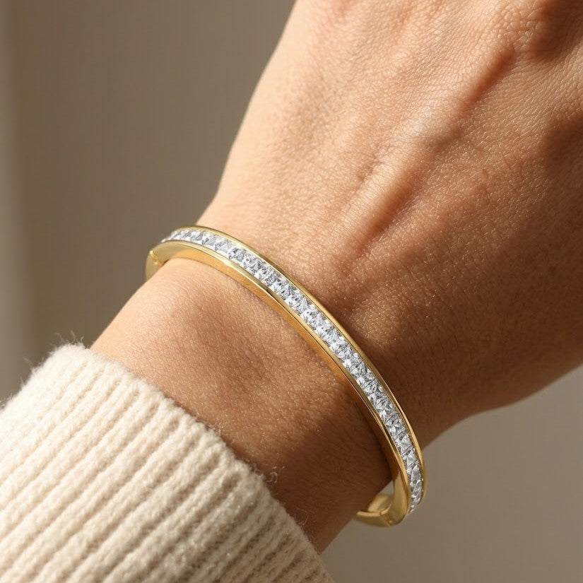 Eloria Diamond 18K Gold Plated Band Bracelet