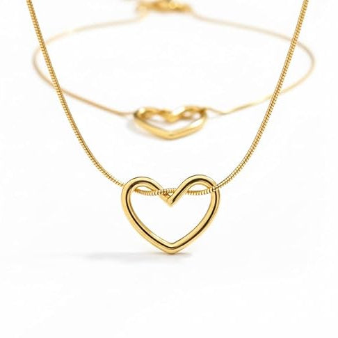 Heart Pendant Anti-Tarnish Chain Necklace
