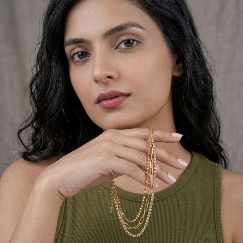Three Layered Gold Bracelet