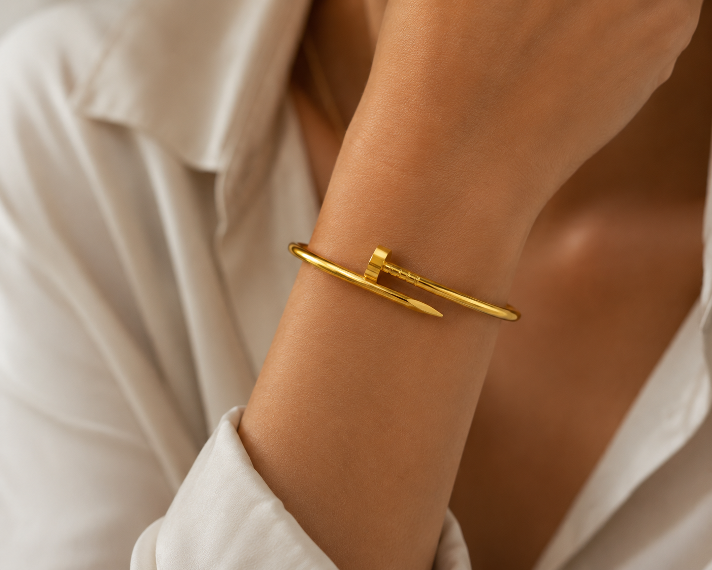 18K Gold Plated Nail Cuff Bracelet