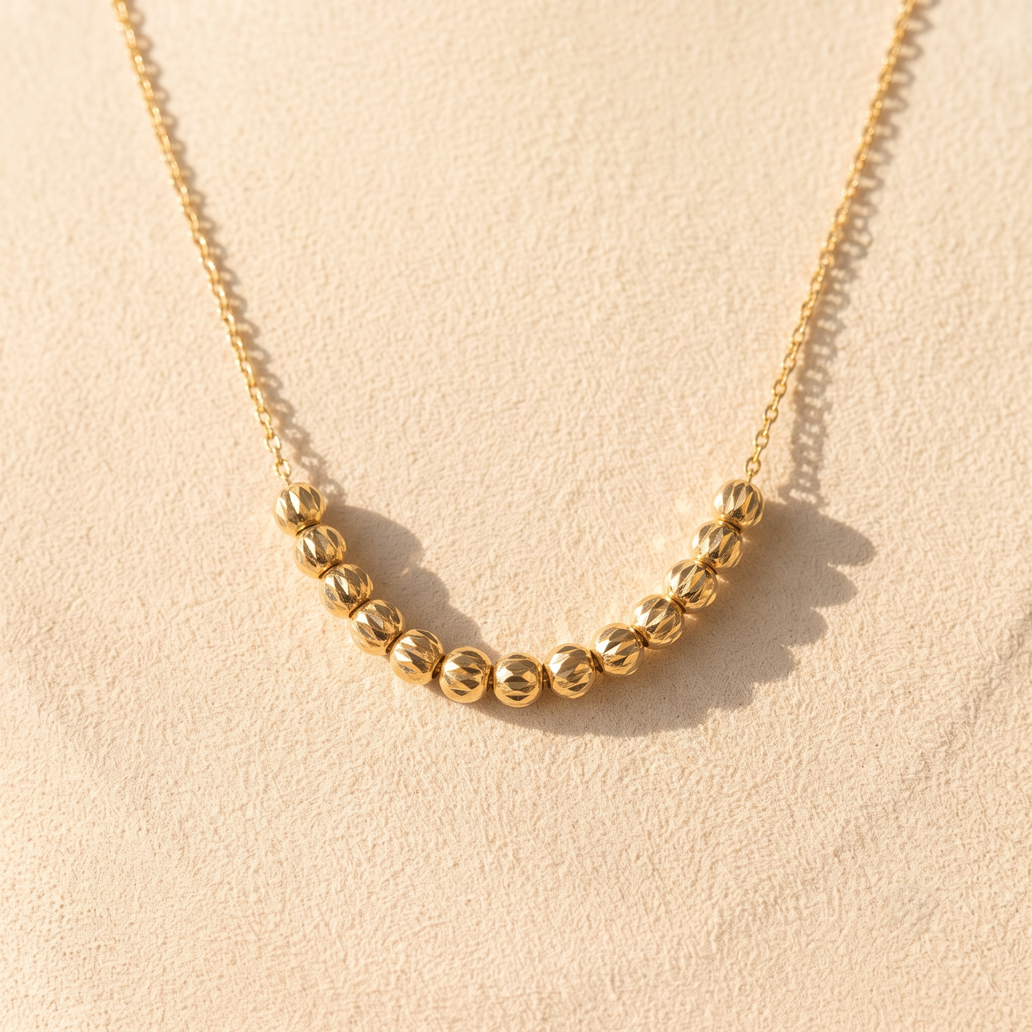 Minimalist Gold Beaded Necklace for Women | Dainty Everyday Chain | Anti-Tarnish | Elegant Layering Necklace