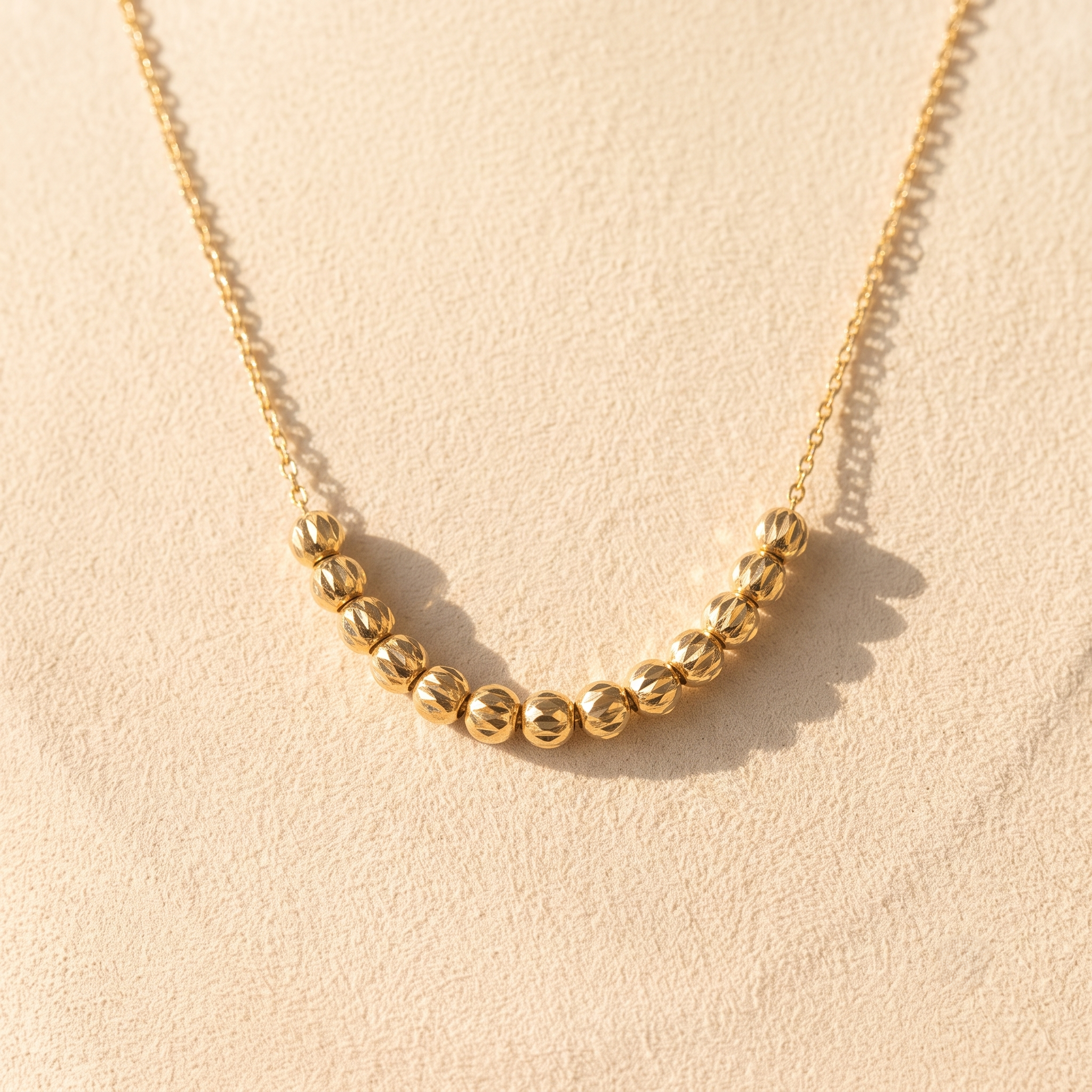 Minimalist Gold Beaded Necklace for Women | Dainty Everyday Chain | Anti-Tarnish | Elegant Layering Necklace