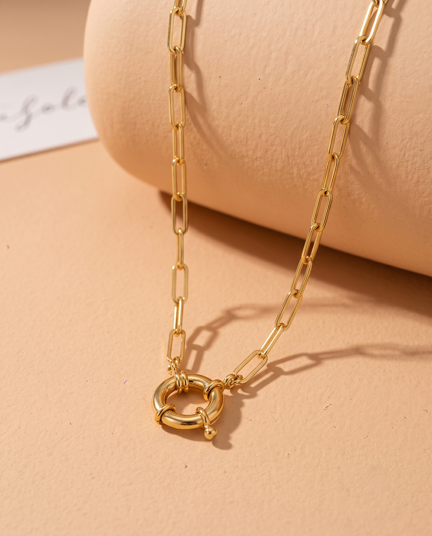 Aurora Paperclip Chain Necklace – Gold Plated Toggle Clasp | Anti-Tarnish | Waterproof