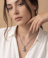 Silver-tone smooth teardrop double-strand necklace by Prifine featuring sleek, polished teardrop pendants on layered chains.