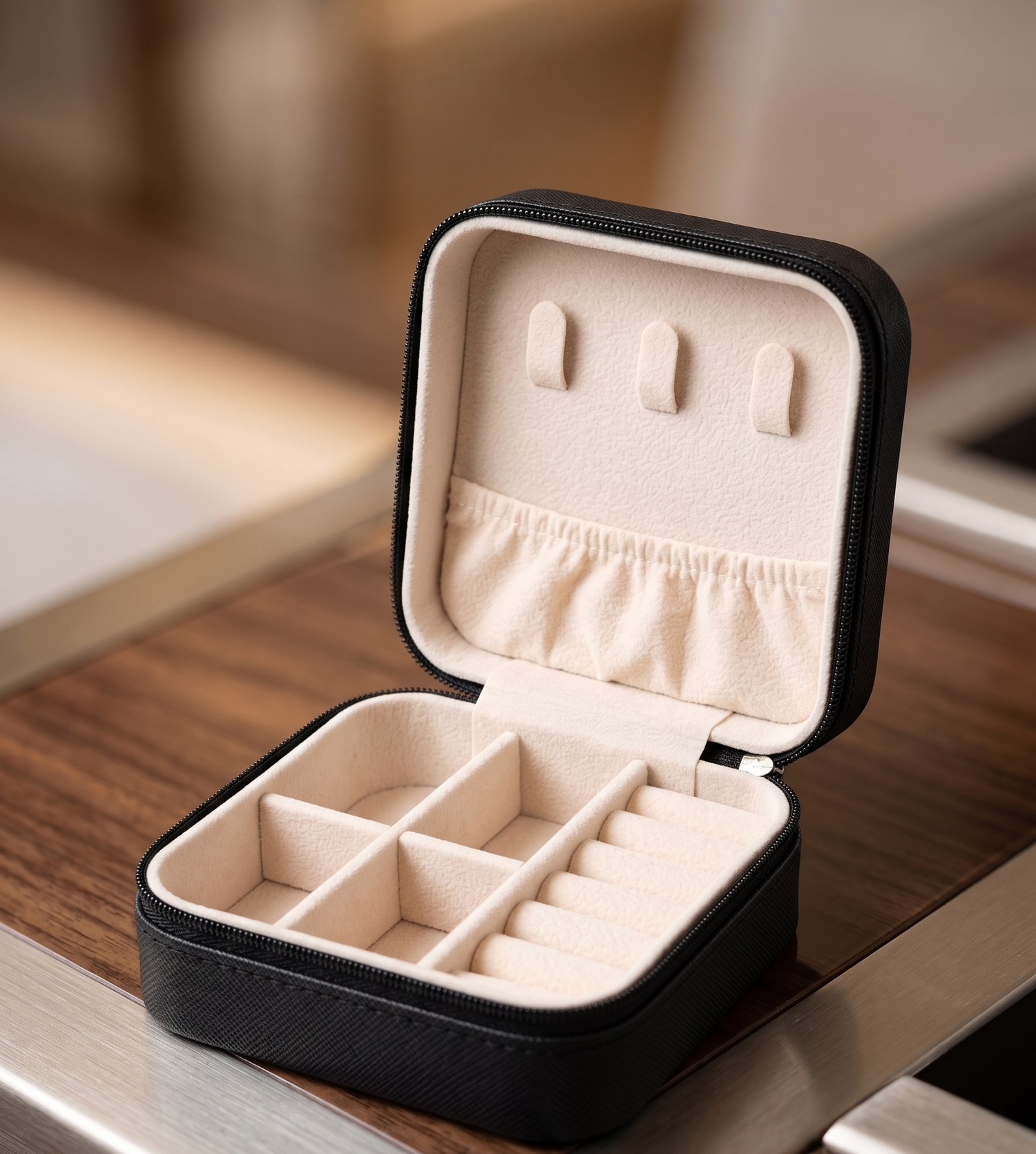 Premium Travel Jewelry Organizer Box | Portable Jewelry Storage Case for Rings, Earrings, Necklaces &amp; Bracelets