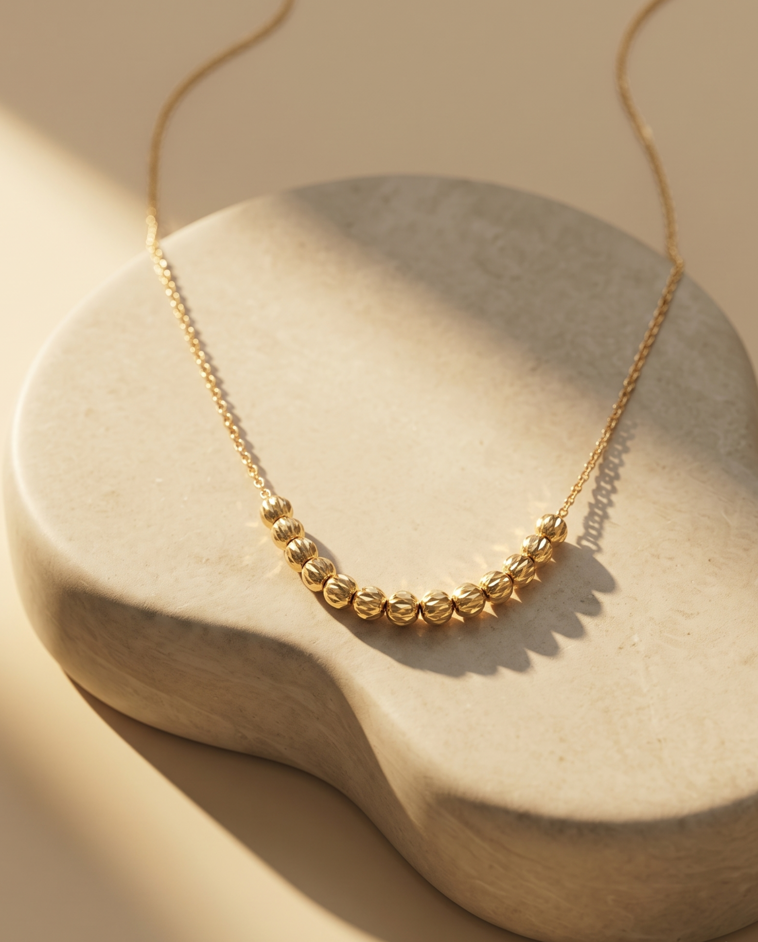 Minimalist Gold Beaded Necklace for Women | Dainty Everyday Chain | Anti-Tarnish | Elegant Layering Necklace