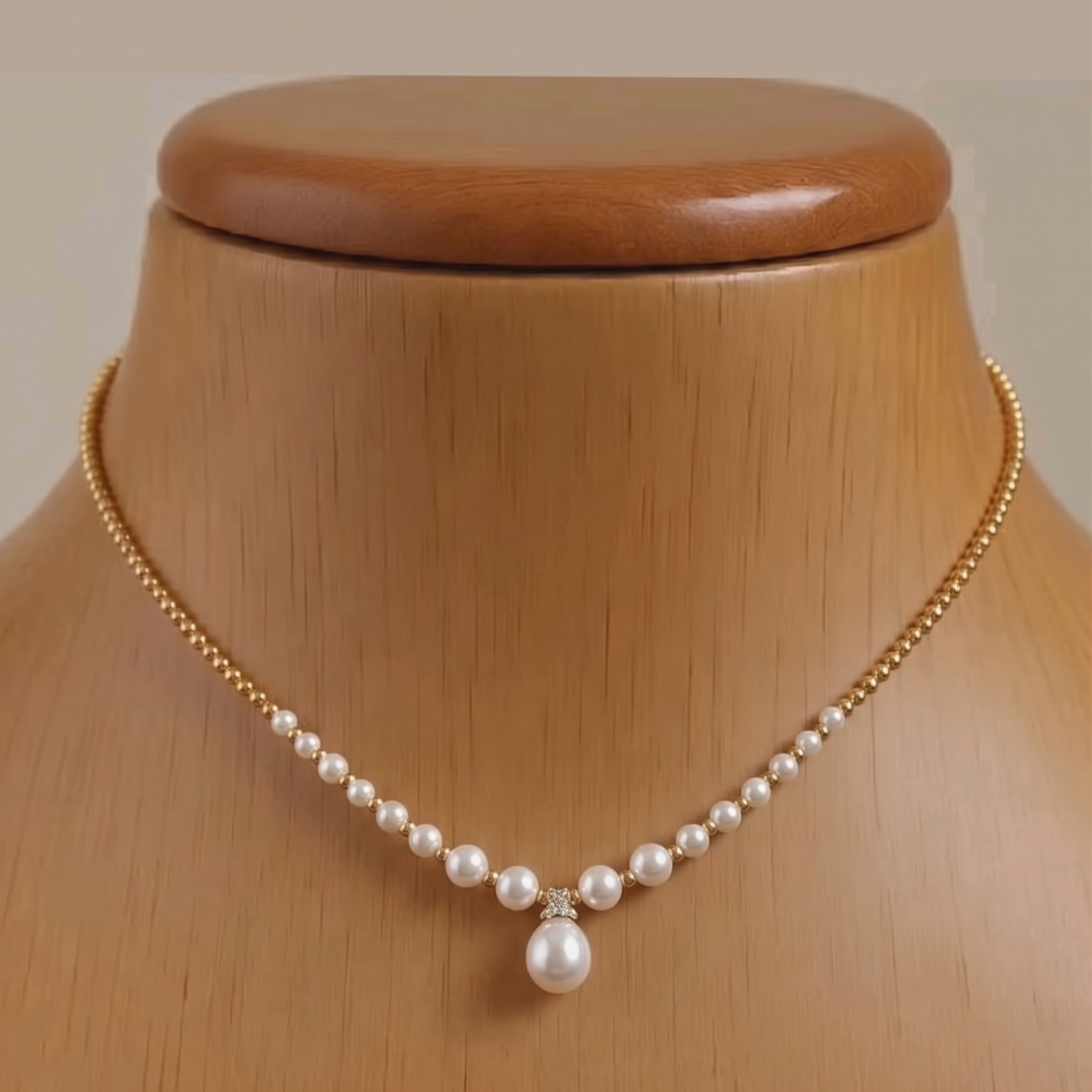 Prifine elegant teardrop pearl pendant necklace featuring a single white pearl on a delicate chain, showcasing sophisticated jewelry design.