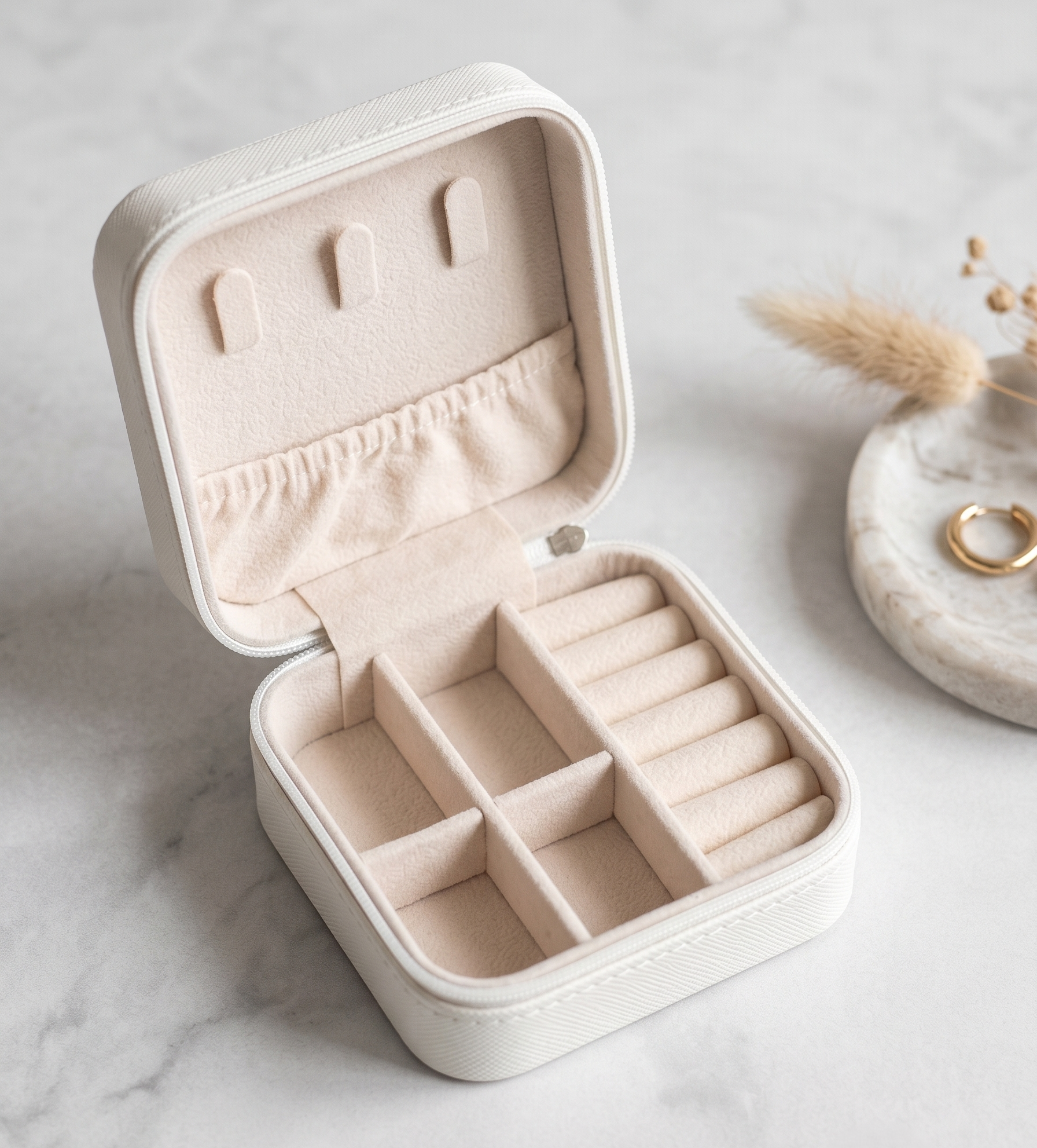 Premium Travel Jewelry Organizer Box | Portable Jewelry Storage Case for Rings, Earrings, Necklaces &amp; Bracelets