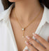 Prifine gold adjustable slider necklace with a heart charm, featuring a delicate chain and elegant design.