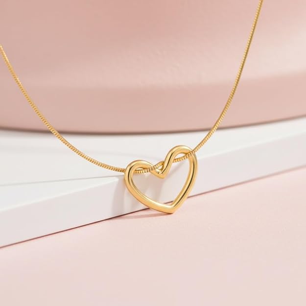Heart Pendant Anti-Tarnish Chain Necklace