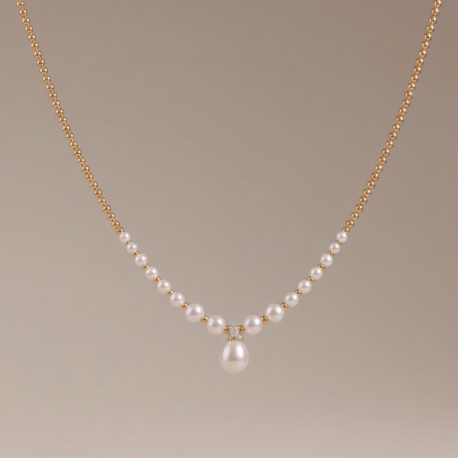 Prifine elegant teardrop pearl pendant necklace featuring a single pearl on a delicate chain, perfect for sophisticated jewelry styles.