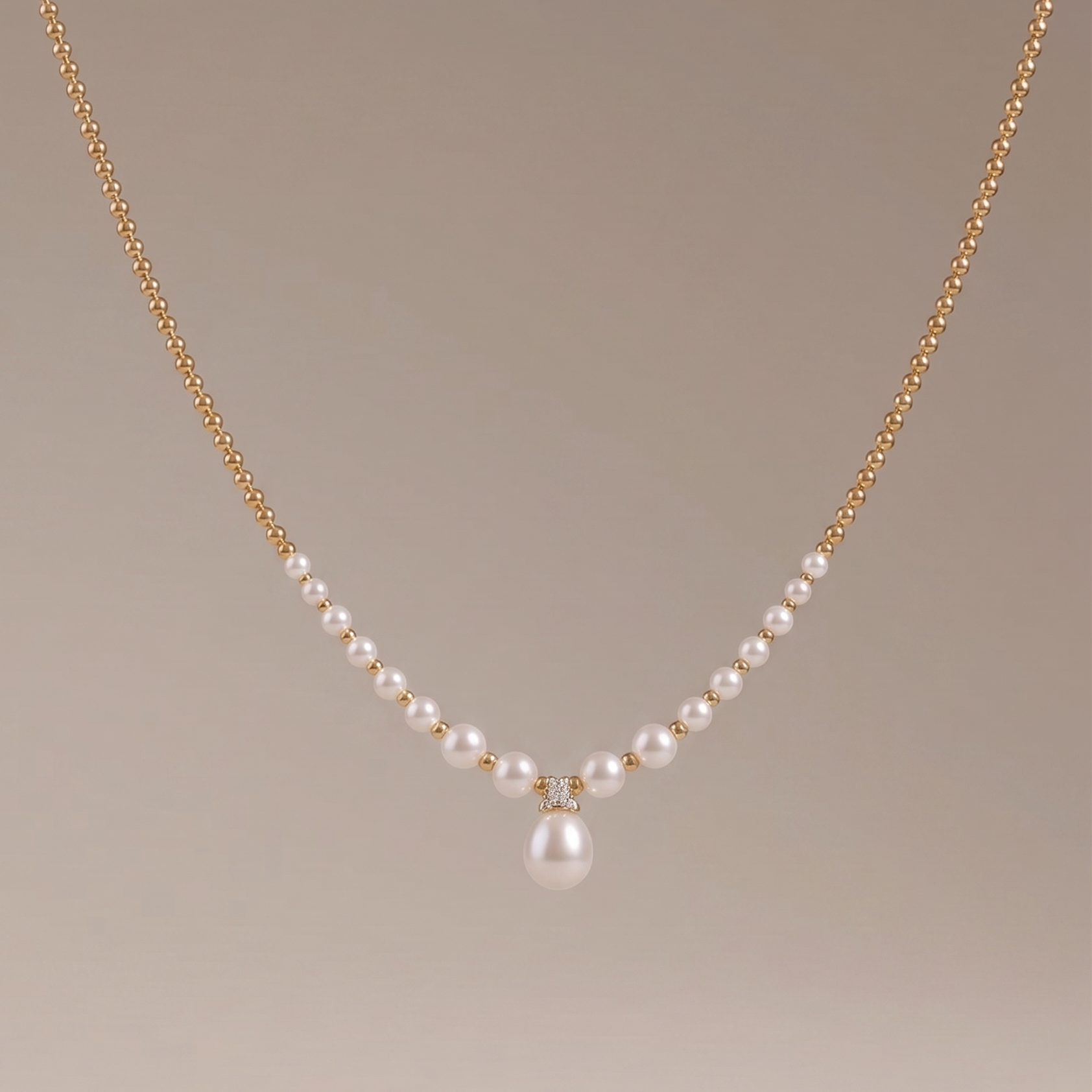 Prifine elegant teardrop pearl pendant necklace featuring a single pearl on a delicate chain, perfect for sophisticated jewelry styles.