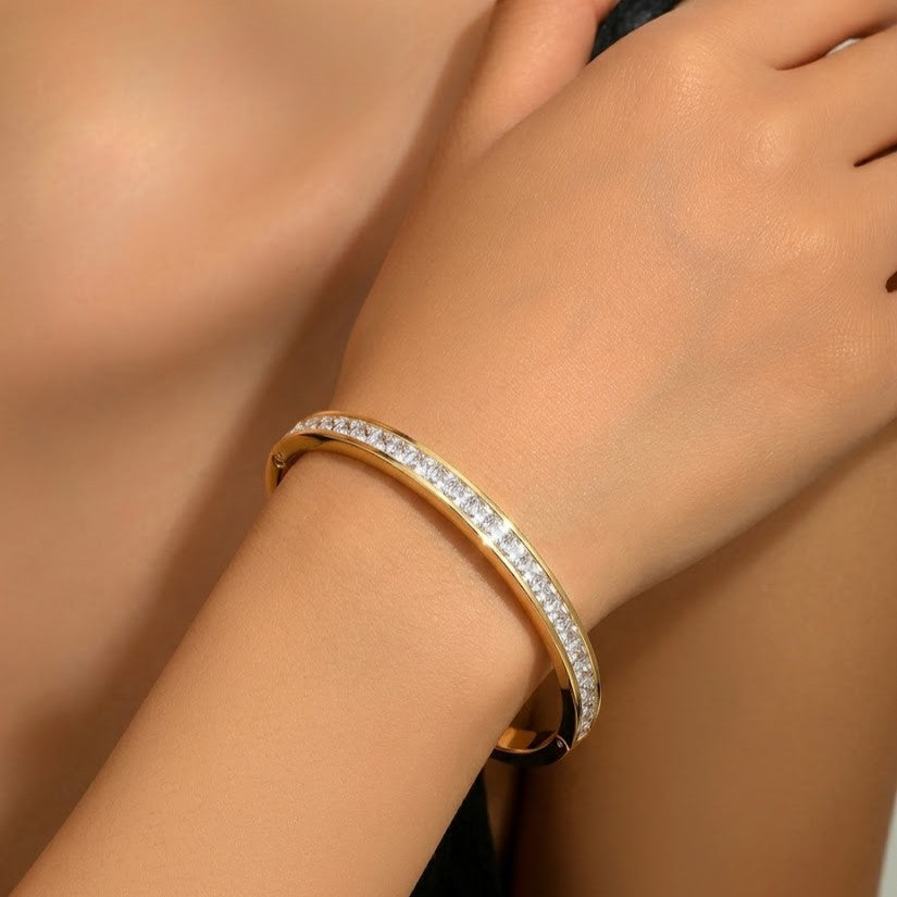 Eloria Diamond 18K Gold Plated Band Bracelet
