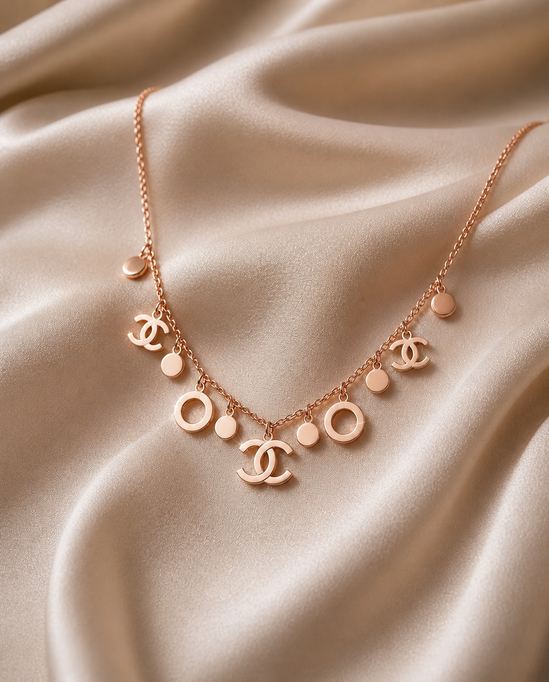 18k Gold-Plated Geometric Logo Charm Choker