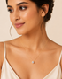 Delicate solitaire heart diamond necklace by Prifine featuring a sparkling single diamond pendant on a fine chain.