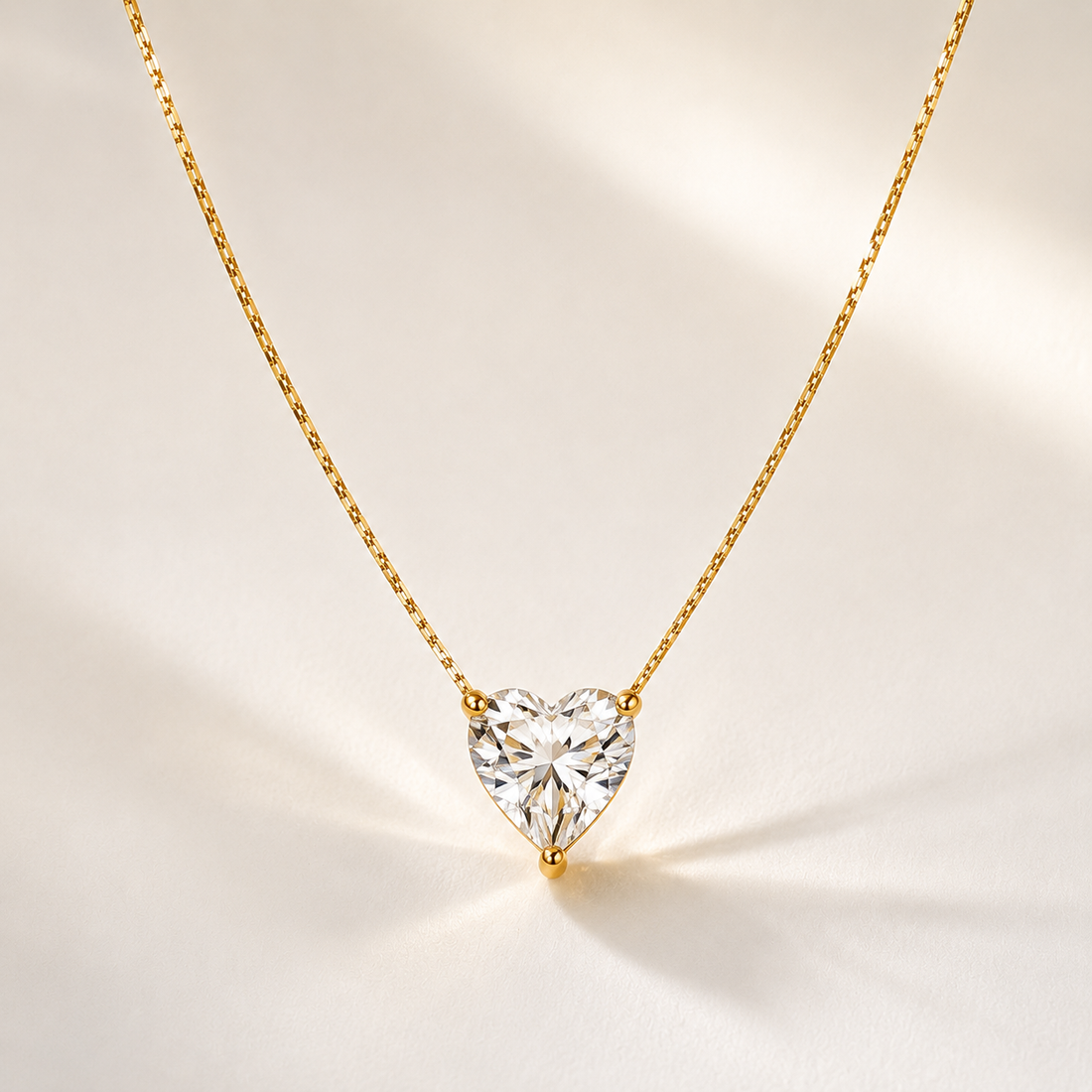 Delicate Solitaire Heart Diamond Necklace