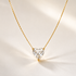 Prifine delicate solitaire heart diamond necklace featuring a sparkling pendant on a fine chain.