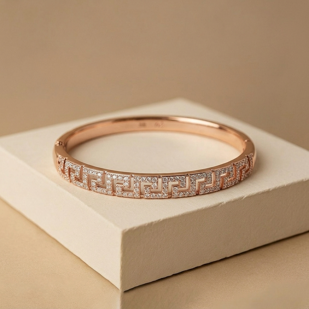 Prifine anti-tarnish premium Kada bracelet showcasing a sleek, polished silver design on a white background.