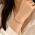 Prifine Dazzling Horizon pave bracelet in 18K gold with sparkling stones, featuring an elegant design and intricate craftsmanship.