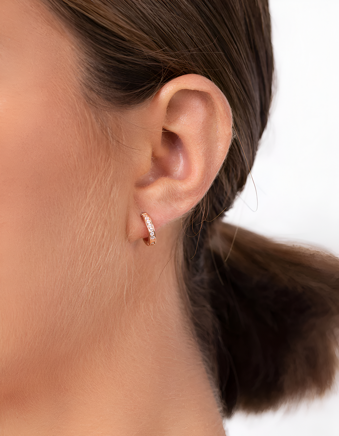 18k Gold-Plated Classic Channel Huggie Hoops