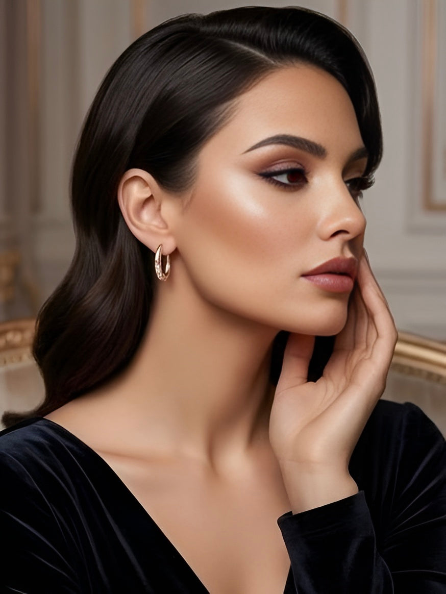 Rose Gold Shimmer Hoops