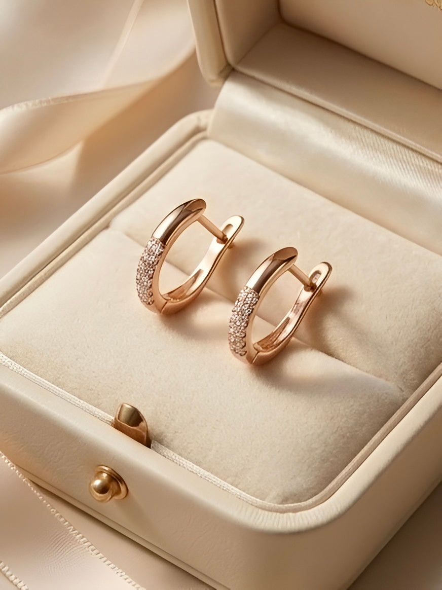 Rose Gold Shimmer Hoops