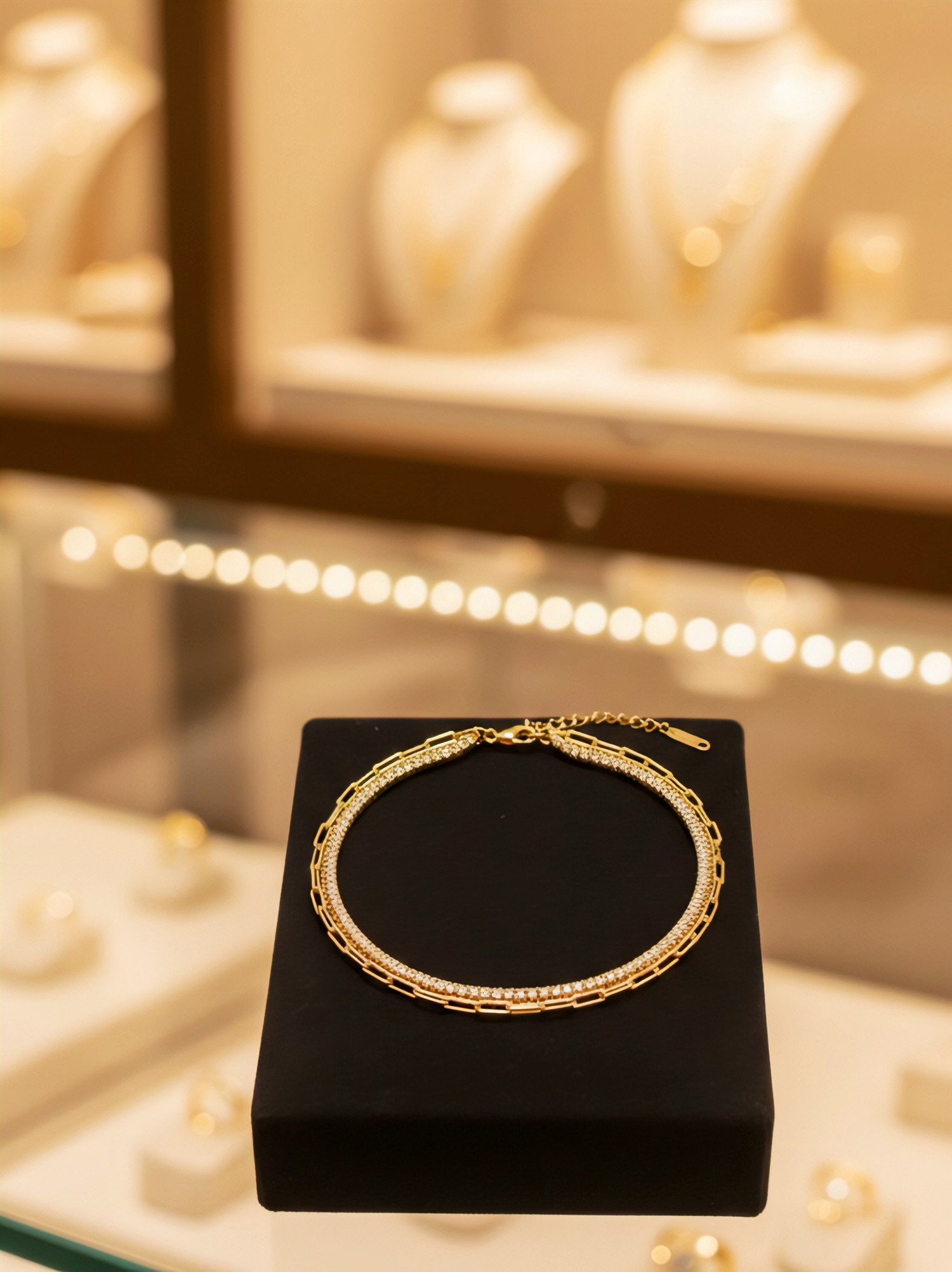 Prifine three-layered gold bracelet with delicate chains and elegant design, perfect for stylish wrist accessorizing.
