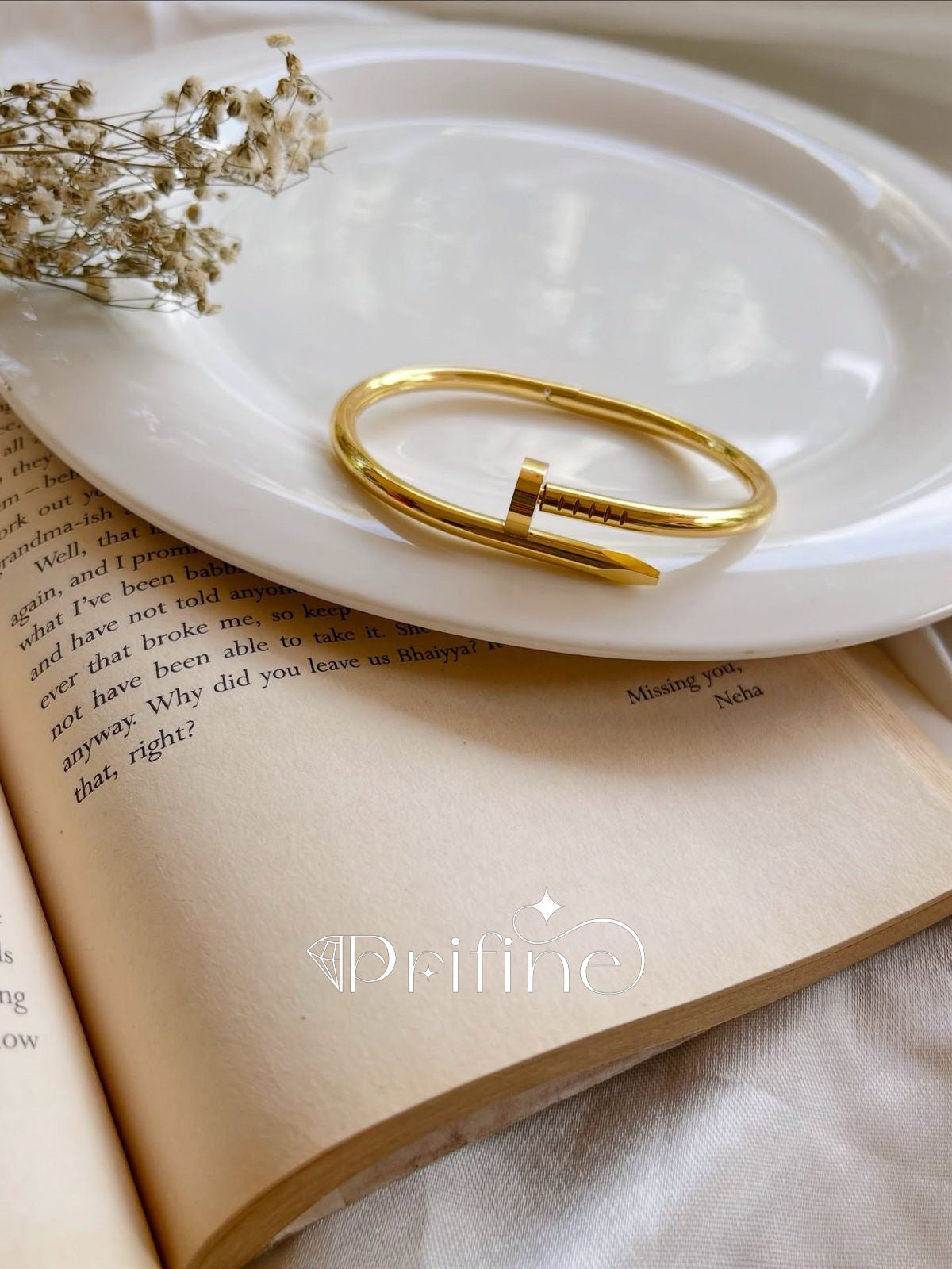 18K Gold Plated Nail Cuff Bracelet