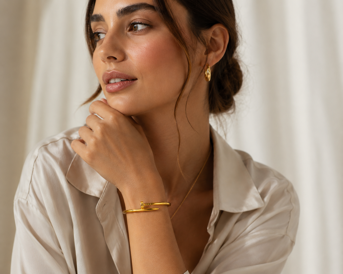 18K Gold Plated Nail Cuff Bracelet