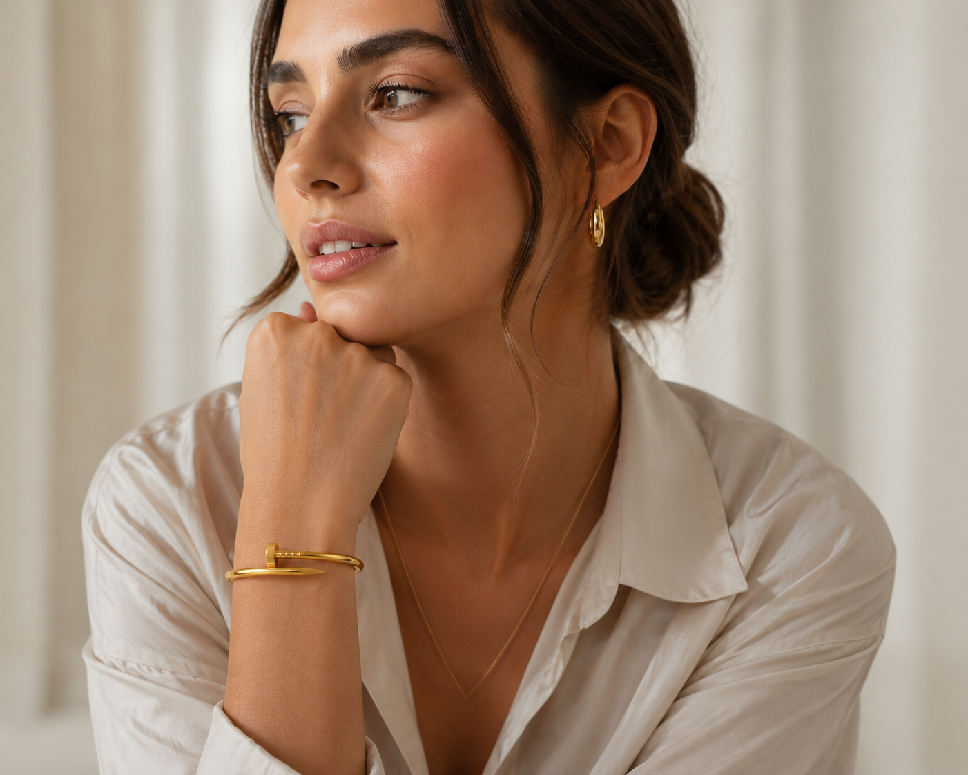 18K Gold Plated Nail Cuff Bracelet
