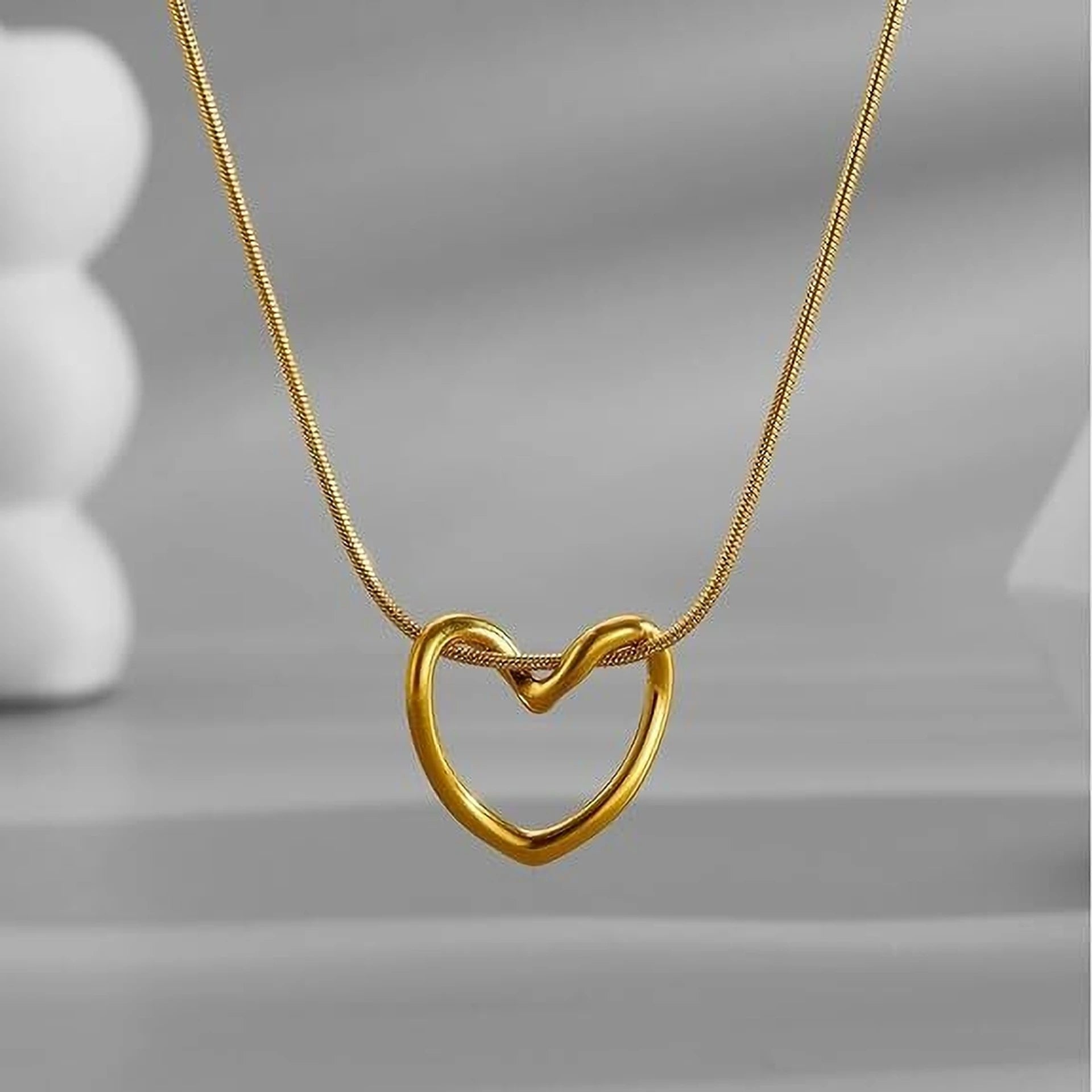Heart Pendant Anti-Tarnish Chain Necklace