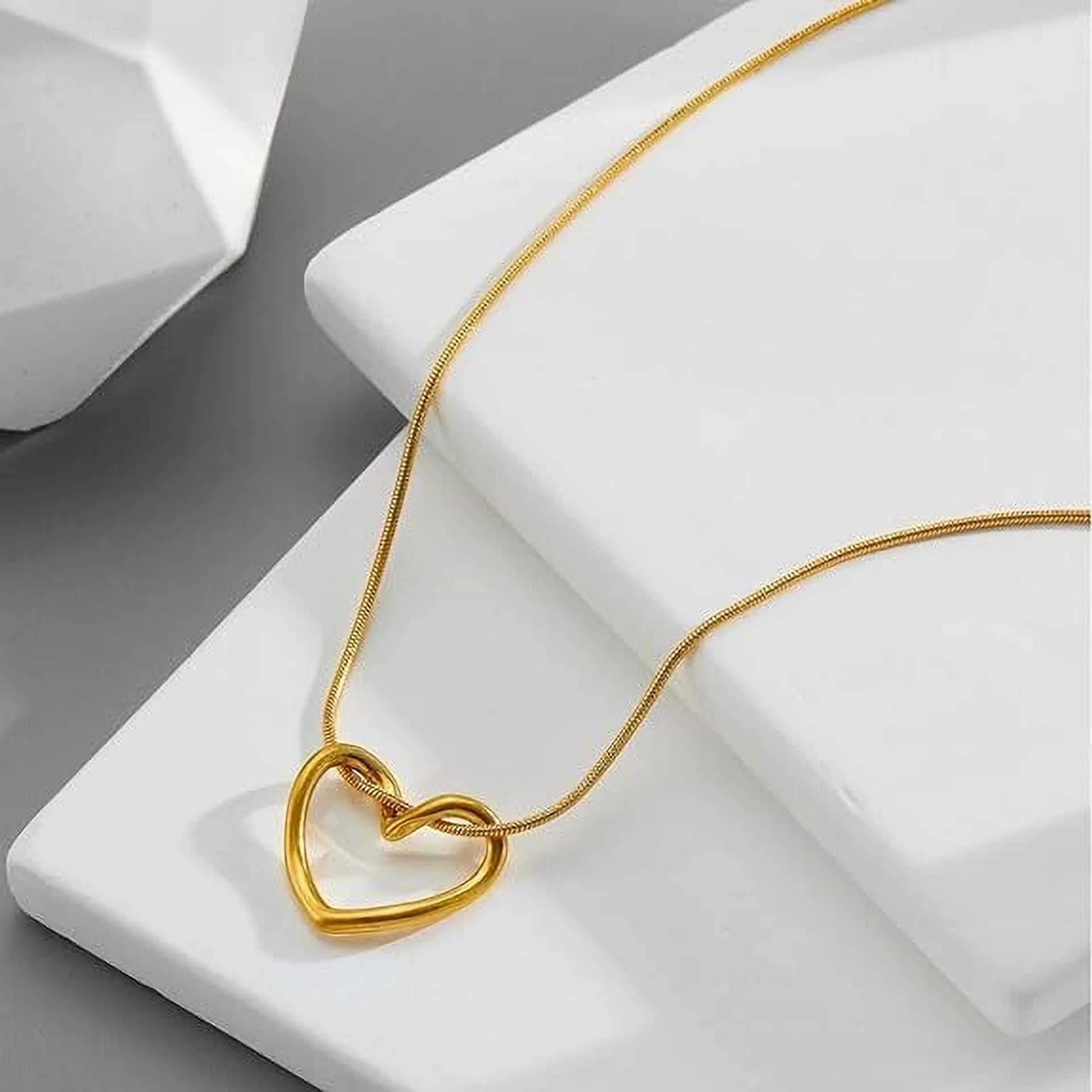 Heart Pendant Anti-Tarnish Chain Necklace